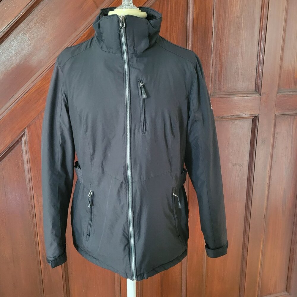 ZeroXposur Womens Water-Resistant Black Jacket M With Zipper & Snap Closures